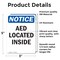 Signmission AED Located Inside, 3.5 in W x Rectangle, Vinyl Decal OS-2PACK-NS-D-35-V-10065 - alternate 5